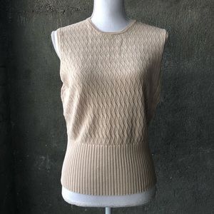 Beige knit sleeves top